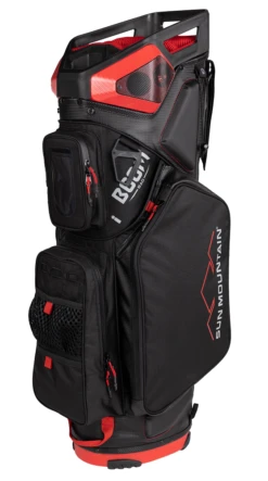 Sun Mountain 2023 Boom Bag Golf Cart Bag With Speakers -Cheap Golf Shop 2023 BoomCart 230393 black red