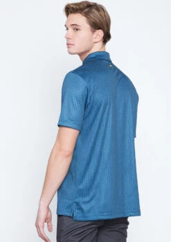 Callaway Jack Nicklaus Black Label By Perry Ellis All Over Mini Foulard Polo Shirts -Cheap Golf Shop AllOverMiniFoulardPolo DeepDiveBlue2