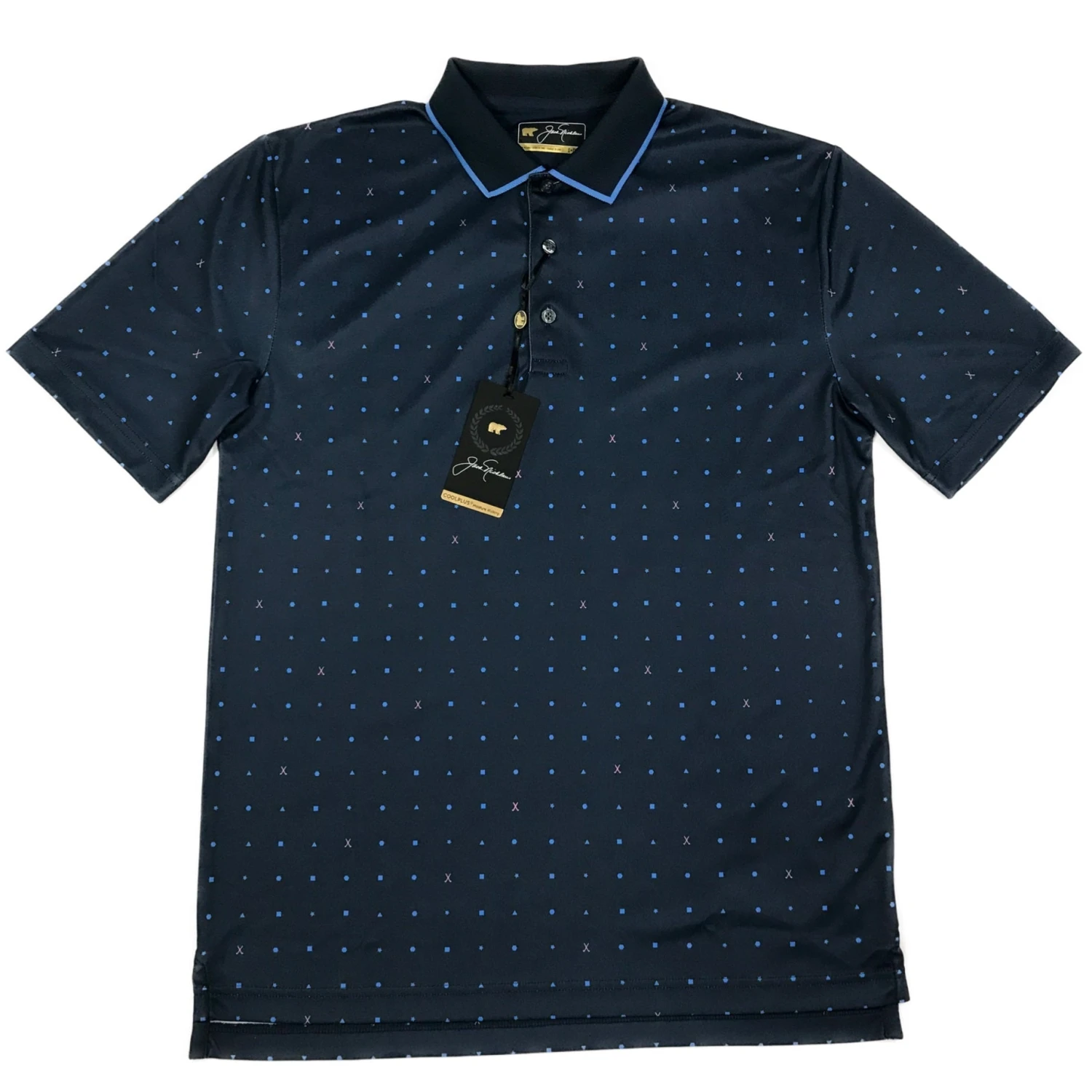 Callaway Jack Nicklaus Black Label By Perry Ellis All Over Mini Geo Polo Shirts
