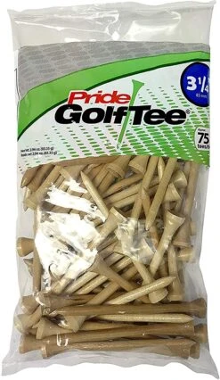 Pride Sports Wood Golf Tees 3.25" -Cheap Golf Shop Classic Wood Tee 3.25 75 count Natural Wood