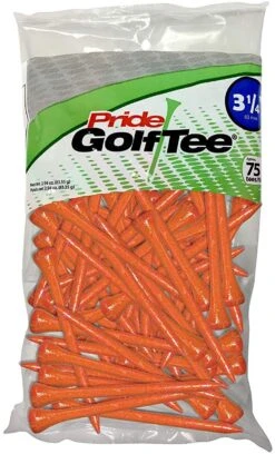 Pride Sports Wood Golf Tees 3.25" -Cheap Golf Shop Classic Wood Tee 3.25 75 count Orange