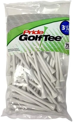 Pride Sports Wood Golf Tees 3.25" -Cheap Golf Shop Classic Wood Tee 3.25 75 count White