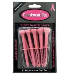 Consistent Tee Golf Tees 10 Pack - 3.25" -Cheap Golf Shop Consistent Tee Pink Color