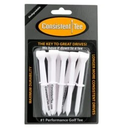 Consistent Tee Golf Tees 10 Pack - 3.25" -Cheap Golf Shop Consistent Tee White Color
