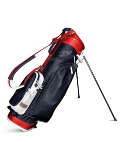 Sun Mountain Golf Leather Carry Stand Bag 11 Sun Mountain Golf Leather Carry Stand Bag -Cheap Golf Shop G823274LeatherStandNavy White Red