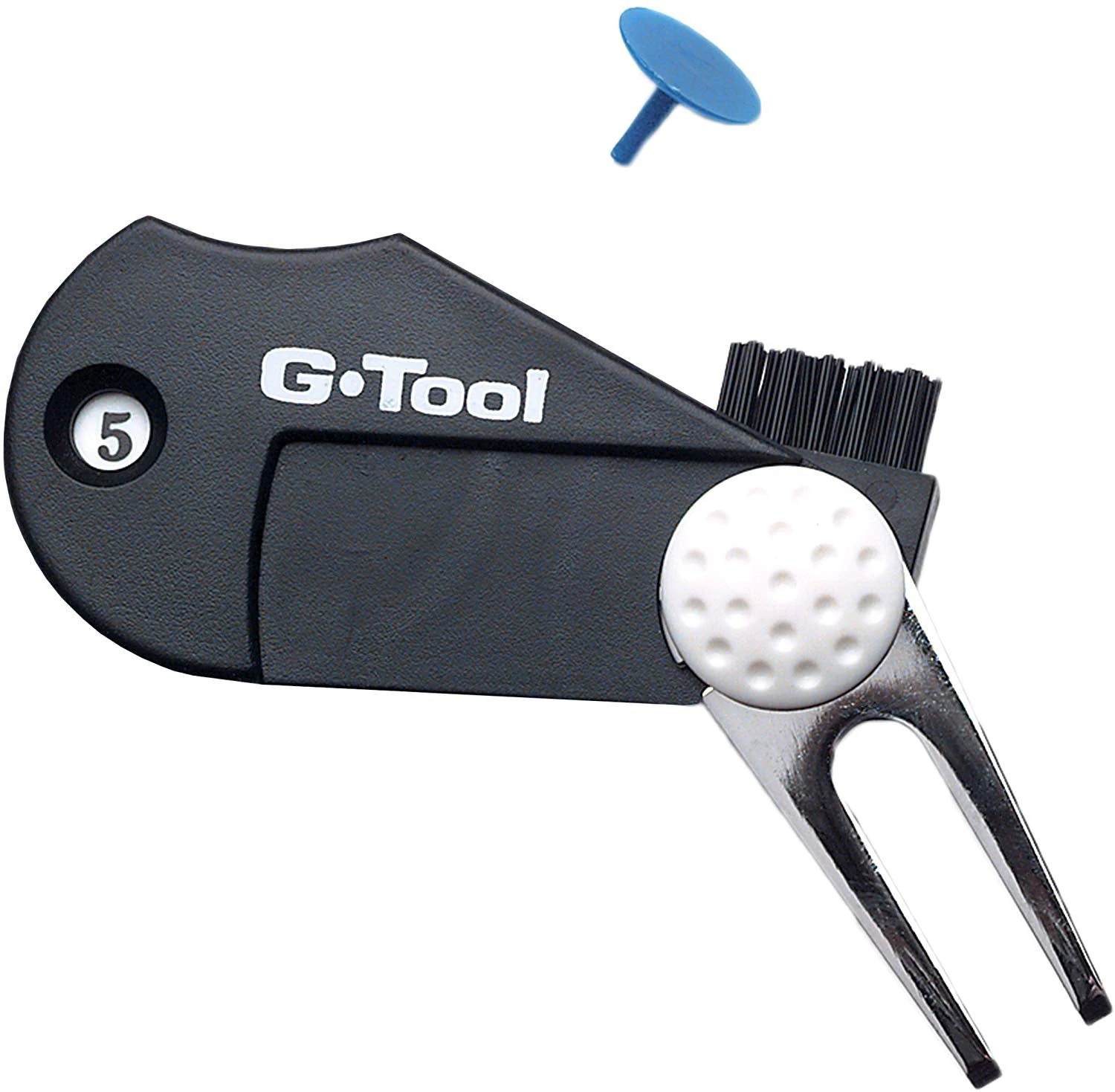 G-Tool 5-In-One Club Brush, Divot Tool, Score Counter, Ball Marker Holder, And Groove Cleaner 2 G-Tool 5-In-One Club Brush, Divot Tool, Score Counter, Ball Marker Holder, And Groove Cleaner - Image 2