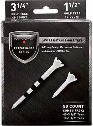 Maxfli Performance Series Low Resistance White Golf Tees - 50 Pack 2 Maxfli Performance Series Low Resistance White Golf Tees - 50 Pack - Image 2