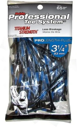 Pride Professional Tee System ProLength Golf Tees -Cheap Golf Shop PTS ProLength Black Blue 3.25 Titanium Strength 65ct