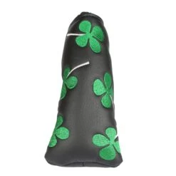 Volf Golf Black Synthetic Leather Shamrock Putter Cover -Cheap Golf Shop VolfGolfHeadcovers BlackShamrockBladePutter2
