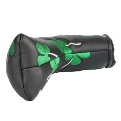 Volf Golf Black Synthetic Leather Shamrock Putter Cover -Cheap Golf Shop VolfGolfHeadcovers BlackShamrockBladePutter4