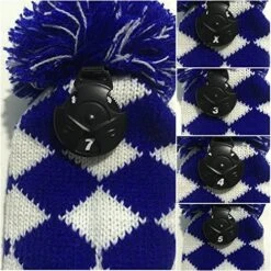 Volf Golf Knit Blue White Diamond Headcover Set -Cheap Golf Shop VolfGolfHeadcovers KnitBlueSet3