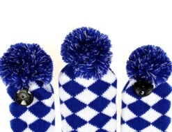 Volf Golf Knit Blue White Diamond Headcover Set -Cheap Golf Shop VolfGolfHeadcovers KnitBlueSet4