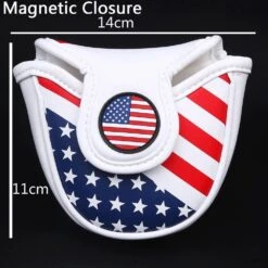 Volf Golf Red White Blue Synthetic Leather USA Mallet Putter Cover -Cheap Golf Shop VolfGolfHeadcovers USAMalletPutter1