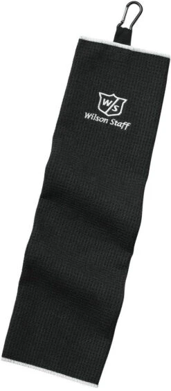 Wilson Staff Microfiber Trifold Golf Towel 16" X 21" Black -Cheap Golf Shop WIlson TriFold Towel Black