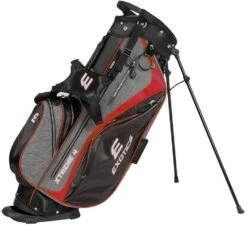Tour Edge Exotics Xtreme 4 Stand Bags -Cheap Golf Shop Xtreme 4 Carry Bag Gray Scratch Plaid Red