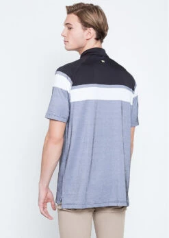 Callaway Jack Nicklaus Black Label By Perry Ellis Yarn Dyed Color Block Polo Shirts -Cheap Golf Shop YarnDyedColorBlockPolo CaviarBlack2