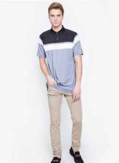 Callaway Jack Nicklaus Black Label By Perry Ellis Yarn Dyed Color Block Polo Shirts -Cheap Golf Shop YarnDyedColorBlockPolo CaviarBlack4