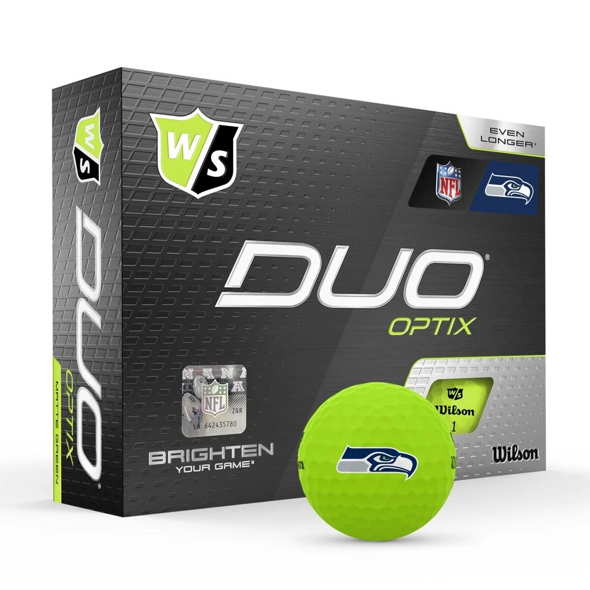 Wilson Staff Duo Optix NFL Team Licensed Golf Balls - Matte Green 1 Wilson Staff Duo Optix NFL Team Licensed Golf Balls - Matte Green