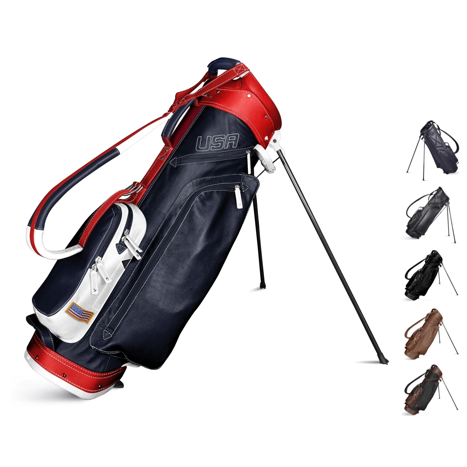 Sun Mountain Golf Leather Carry Stand Bag 1 Sun Mountain Golf Leather Carry Stand Bag