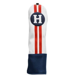 Sahara Retro Vintage Hybrid Headcovers -Cheap Golf Shop hy hc red white blue